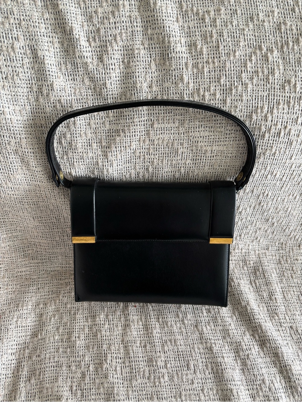 Canadian vintage Classic Black genuine Leather 2 way bag